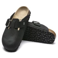 Birkenstock Boston Big Buckle Nubuck Leather Black -Birkenstock Sales Store 1016995 sole