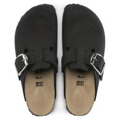 Birkenstock Boston Big Buckle Nubuck Leather Black -Birkenstock Sales Store 1016995 top