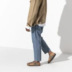 Birkenstock Gizeh Birko-Flor Nubuck Stone -Birkenstock Sales Store 43391 f look m